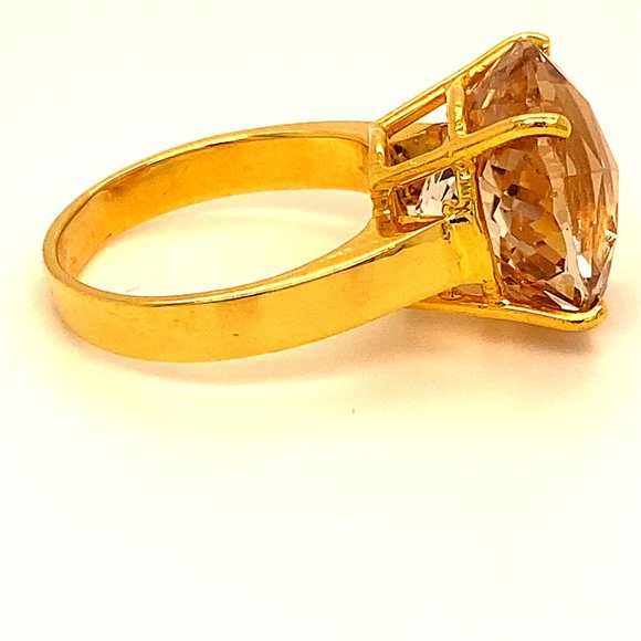 GIA Precious Topaz 17.97ct Solid 18K Gold Ring - Picture 6 of 9